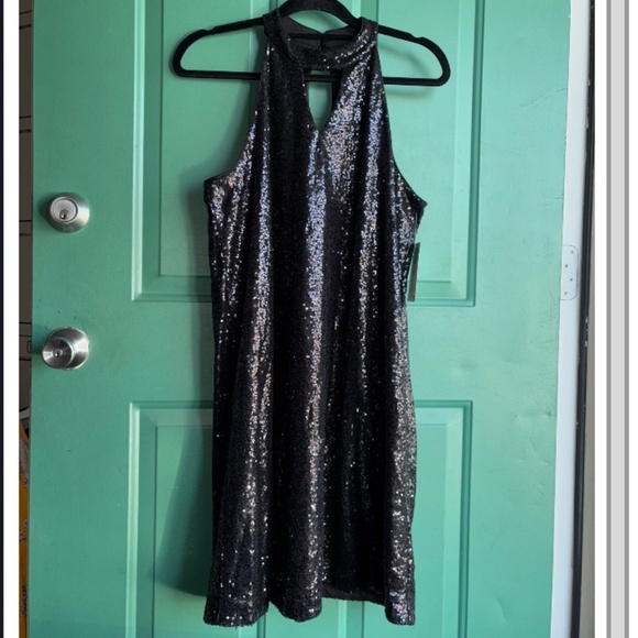 SD collection size 14 black sequin dress new NWT - Picture 1 of 7